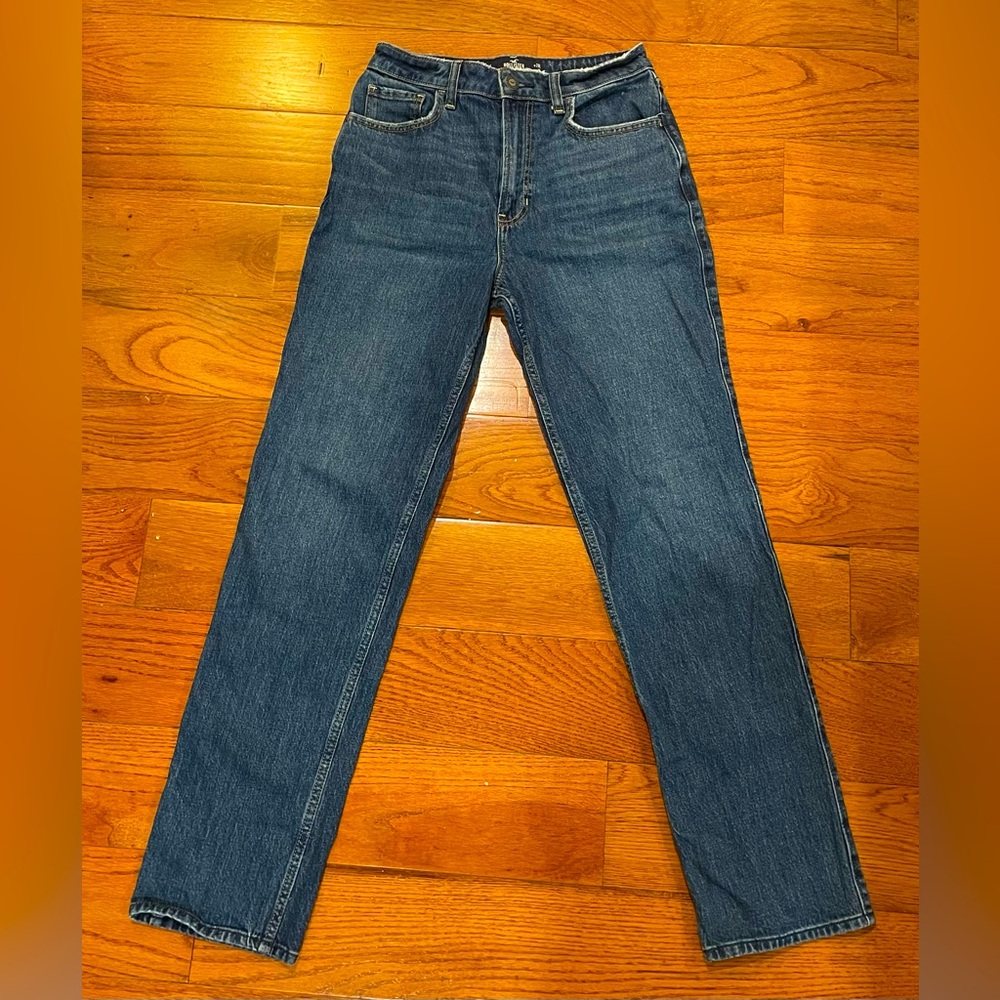 Hollister Women's Straight Leg Jeans - Blue